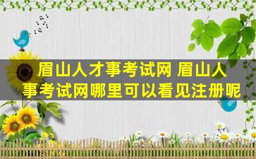 眉山人才事考试网 眉山人事考试网哪里可以看见注册呢